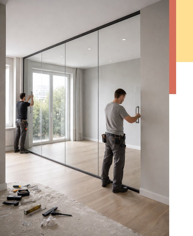 Изготовление стеклянных перегородок в Тутаеве от 12948 руб. под ключ | ОТДЕЛОЧНИК-Ттв