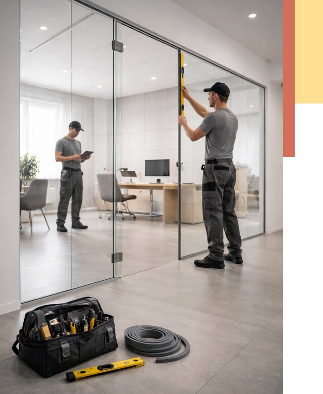 Цельностеклянные перегородки под ключ в Тутаеве от 9960 руб. — монтаж и цены | ОТДЕЛОЧНИК-Ттв