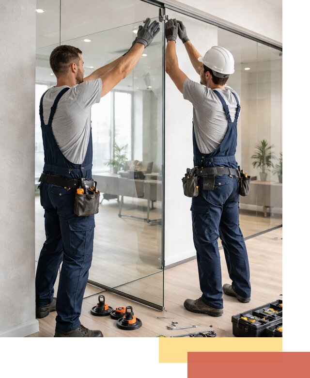 Безрамные стеклянные перегородки под ключ в Тутаеве