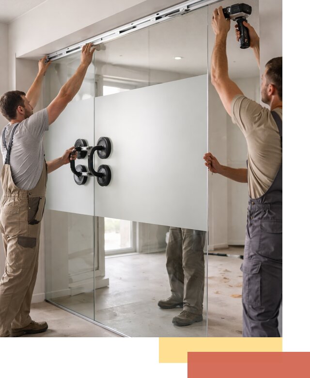 Матовые стеклянные перегородки под ключ в Тутаеве