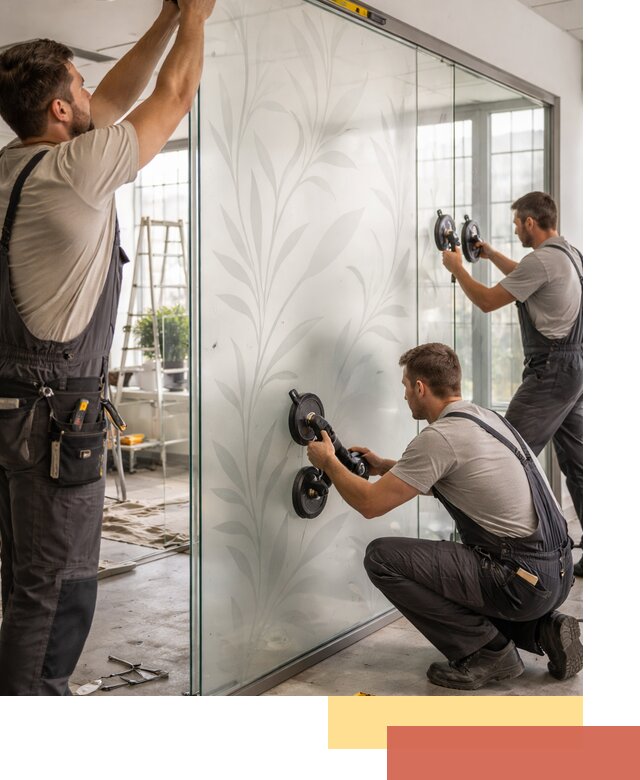 Стеклянные перегородки с рисунком на заказ в Тутаеве