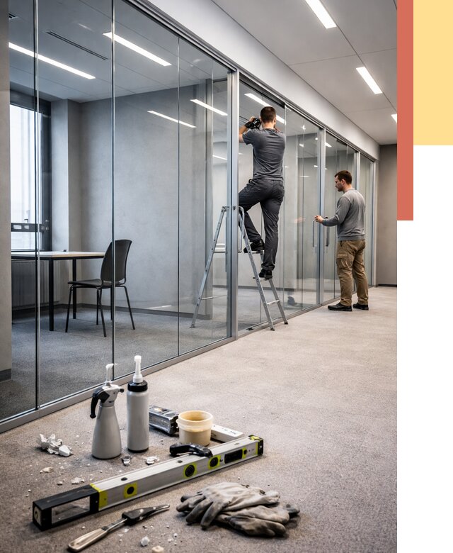 Стеклянные офисные перегородки в Тутаеве от 8911 руб. — монтаж и установка | ОТДЕЛОЧНИК-Ттв