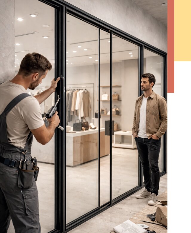 Стеклянные перегородки для магазинов в Тутаеве от 8597 руб. под ключ | ОТДЕЛОЧНИК-Ттв