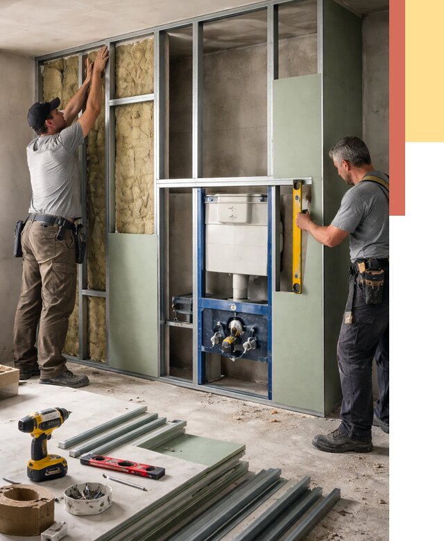 Установка сантехнических перегородок в Тутаеве от 8911 руб. | ОТДЕЛОЧНИК-Ттв