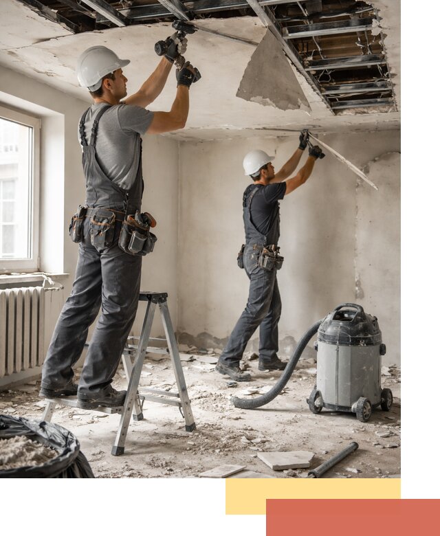 Демонтаж гипсокартонного потолка в Тутаеве быстро и аккуратно