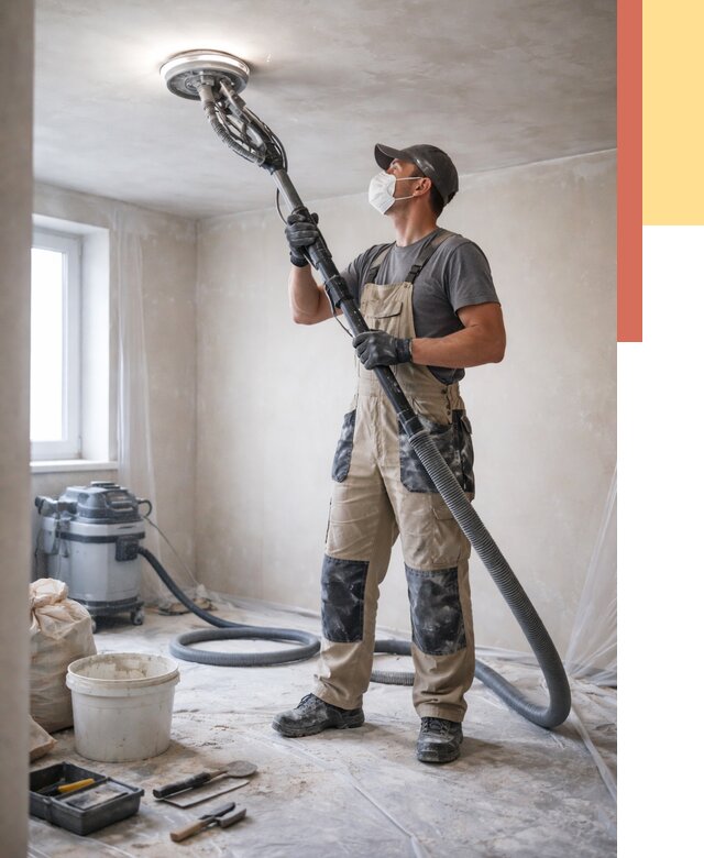 Шлифовка потолка в Тутаеве от 3669 руб. — услуги шлифования потолка | ОТДЕЛОЧНИК-Ттв