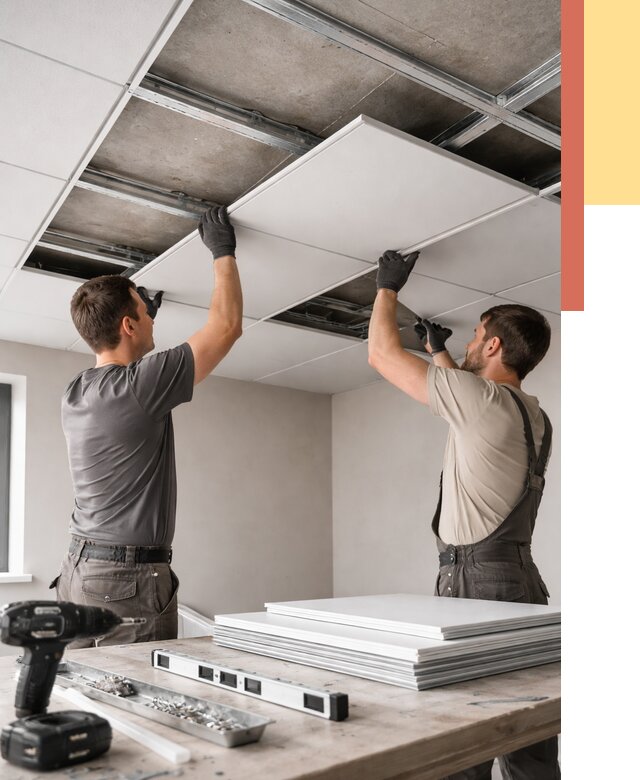 Монтаж кассетного потолка в Тутаеве от 4718 руб/м2 — установка и сборка | ОТДЕЛОЧНИК-Ттв