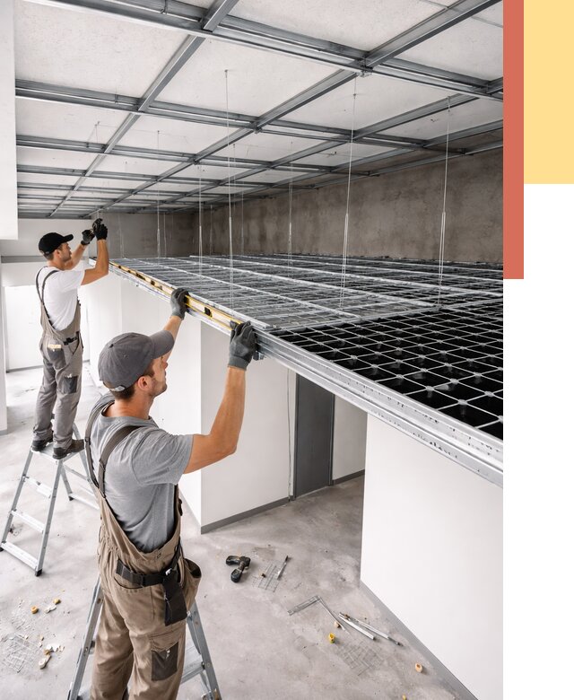 Монтаж потолка грильято в Тутаеве от 472 руб./м² — быстрая сборка под ключ | ОТДЕЛОЧНИК-Ттв