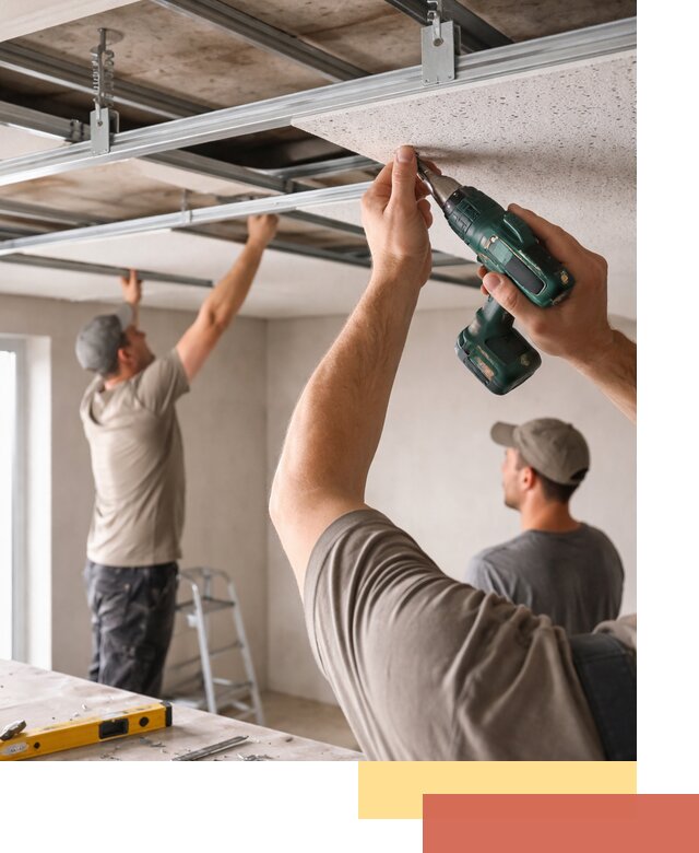 Монтаж акустического потолка в Тутаеве под ключ