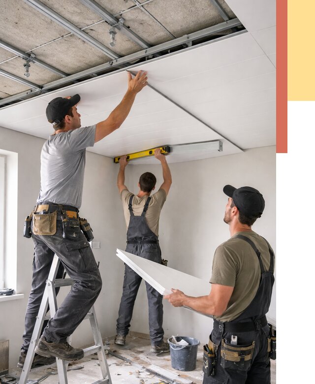 Монтаж потолка из ПВХ панелей в Тутаеве от 3669 руб./м2 — быстро и недорого | ОТДЕЛОЧНИК-Ттв