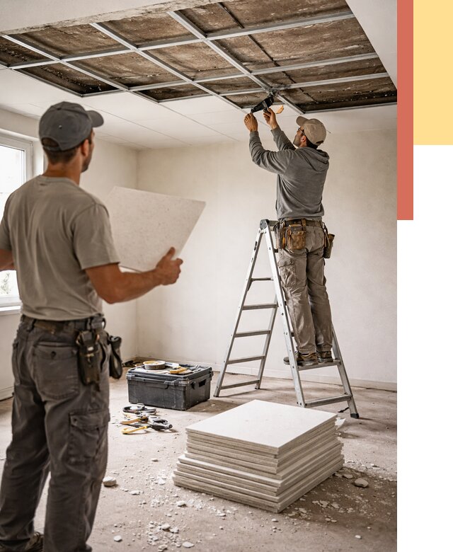 Замена плит подвесного потолка в Тутаеве от 1835 руб. быстро и недорого | ОТДЕЛОЧНИК-Ттв
