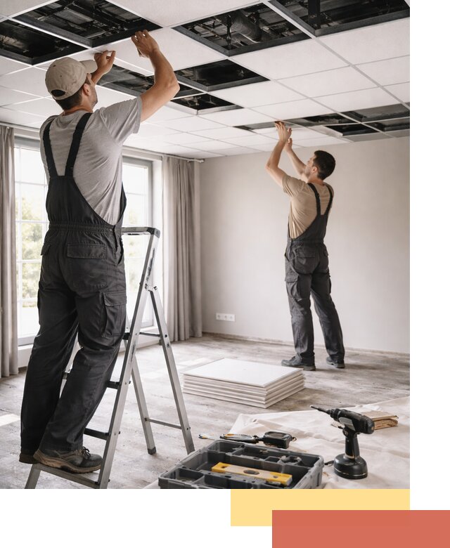 Замена плит подвесного потолка в Тутаеве быстро и качественно