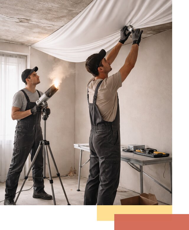 Установка натяжного потолка под ключ в Тутаеве