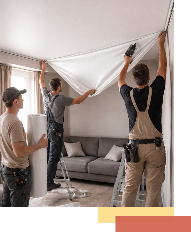 Монтаж сатинового натяжного потолка в Тутаеве качественно и быстро