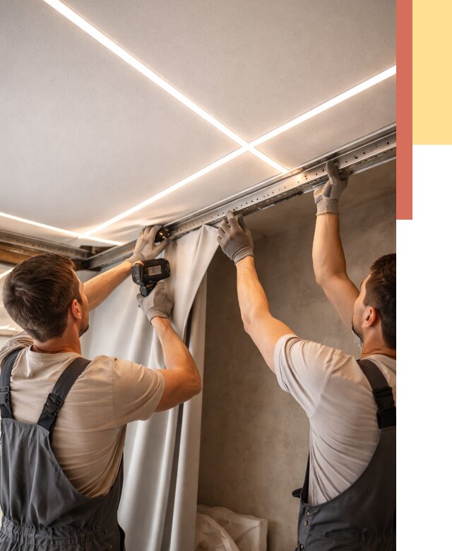 Монтаж натяжного потолка со световыми линиями в Тутаеве от 1258 руб. | ОТДЕЛОЧНИК-Ттв