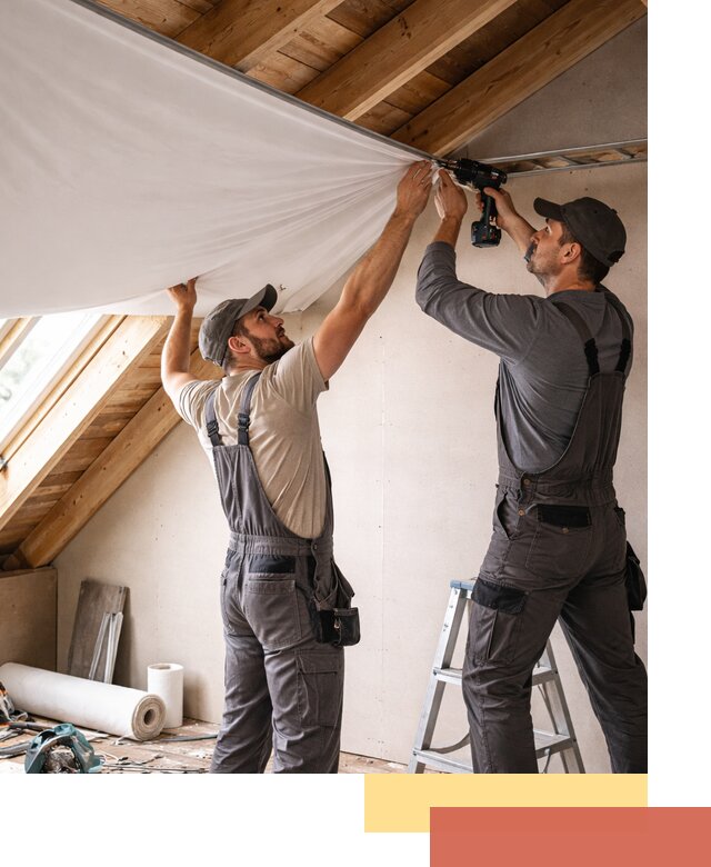 Монтаж натяжного потолка в мансарде в Тутаеве