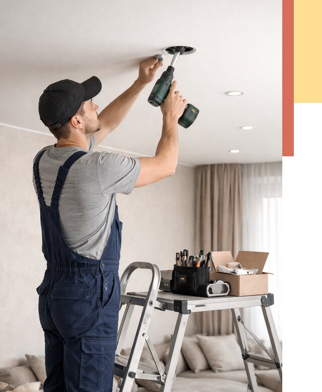 Установка и монтаж точечных светильников в натяжной потолок в Тутаеве от 1887 руб. | ОТДЕЛОЧНИК-Ттв