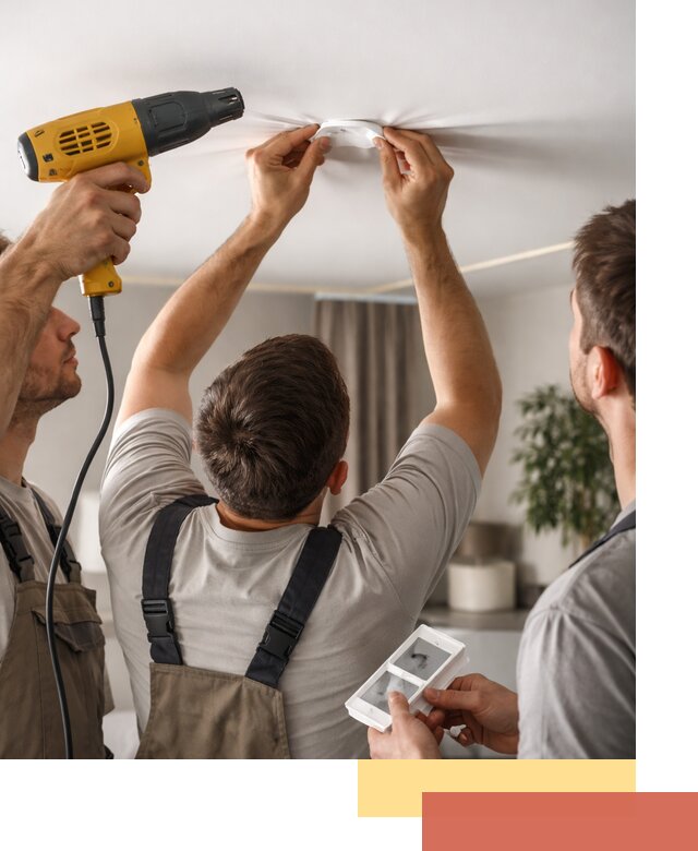 Ремонт прокола полотна натяжного потолка в Тутаеве