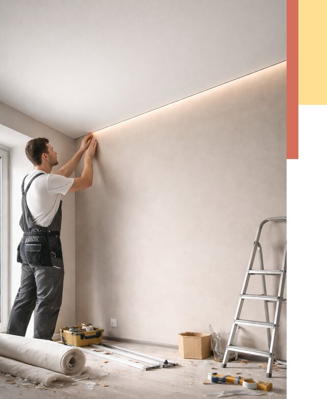 Теневые натяжные потолки в Тутаеве от 8597 руб. под ключ | ОТДЕЛОЧНИК-Ттв