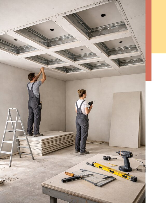 Кессонный потолок из гипсокартона в Тутаеве от 1940 руб. — монтаж и под ключ | ОТДЕЛОЧНИК-Ттв