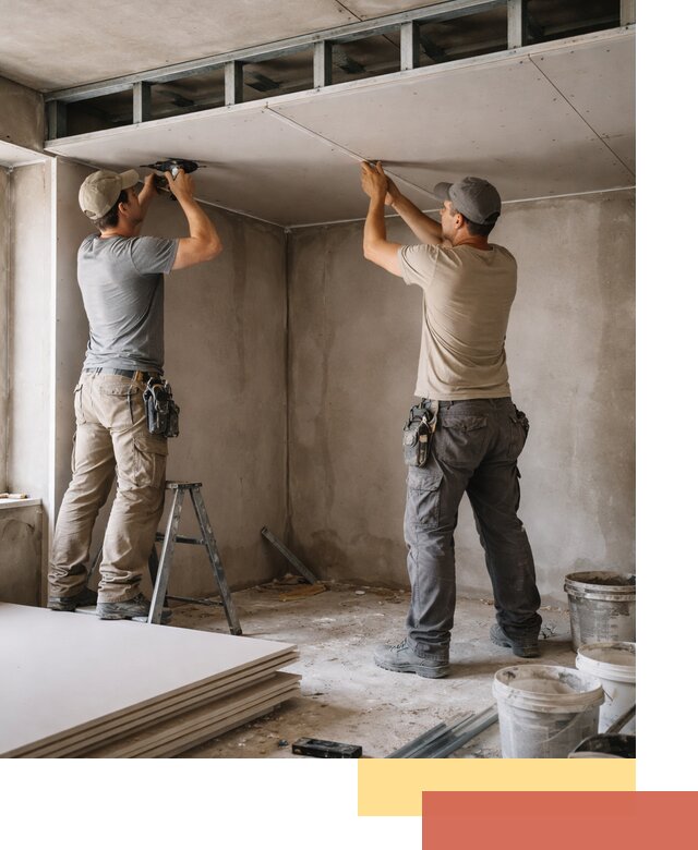 Короб из гипсокартона на потолке под ключ в Тутаеве