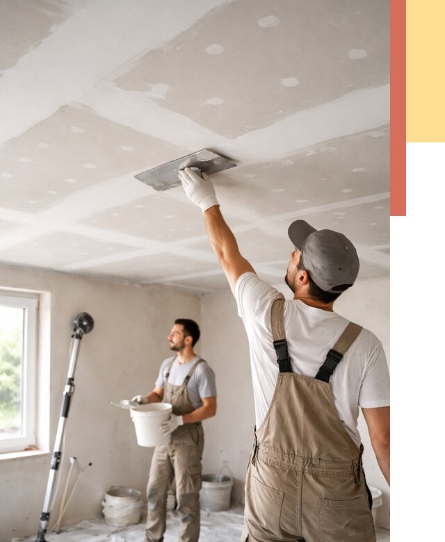 Шпаклевка потолка из гипсокартона в Тутаеве от 3355 руб./м2 — услуги под ключ | ОТДЕЛОЧНИК-Ттв