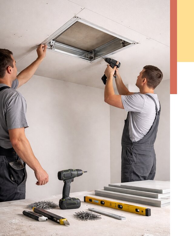 Установка люка в потолок ГКЛ в Тутаеве от 2621 руб. под ключ | ОТДЕЛОЧНИК-Ттв