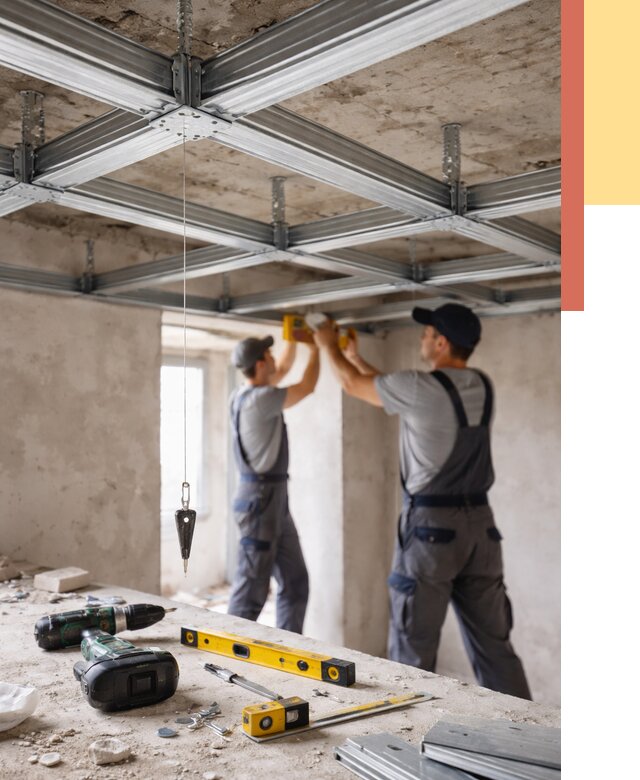 Монтаж каркаса потолка из профиля в Тутаеве от 4718 руб. — услуги ОТДЕЛОЧНИК-Ттв