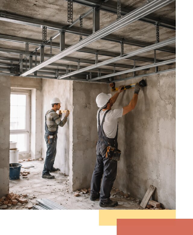 Монтаж каркаса потолка из профильного профиля в Тутаеве