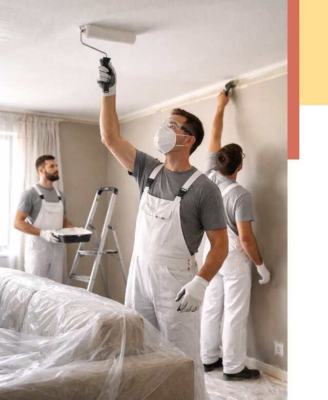 Покраска потолка водоэмельсионной краской в Тутаеве от 2306 руб/м² — услуги под ключ | ОТДЕЛОЧНИК-Ттв