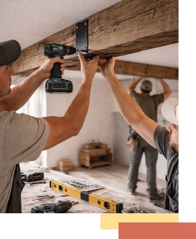 Монтаж декоративных потолочных балок в Тутаеве