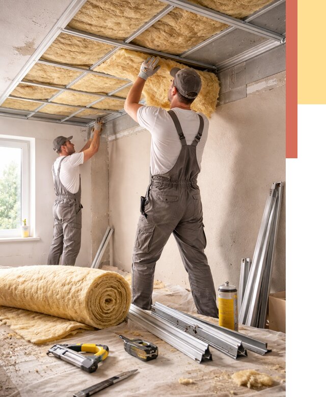 Утепление потолка в Тутаеве от 7548 руб/м2 — недорого, быстро, под ключ | ОТДЕЛОЧНИК-Ттв