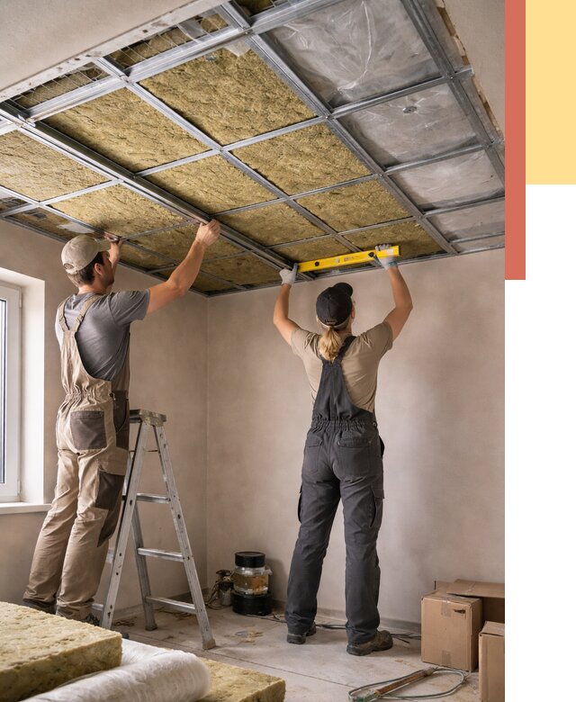 Шумоизоляция потолка в Тутаеве от 1311 руб. под ключ — услуги ОТДЕЛОЧНИК-Ттв