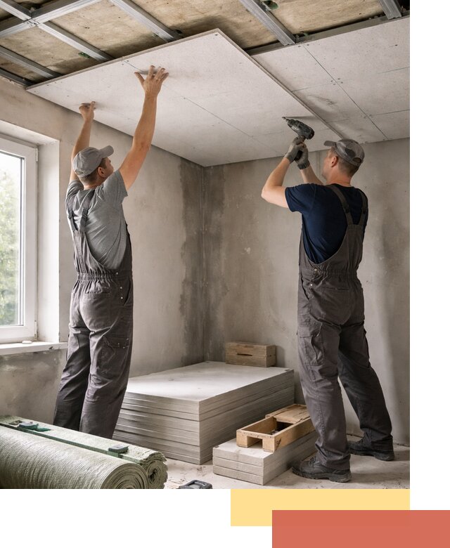 Шумоизоляция потолка панелями ЗИПС в Тутаеве